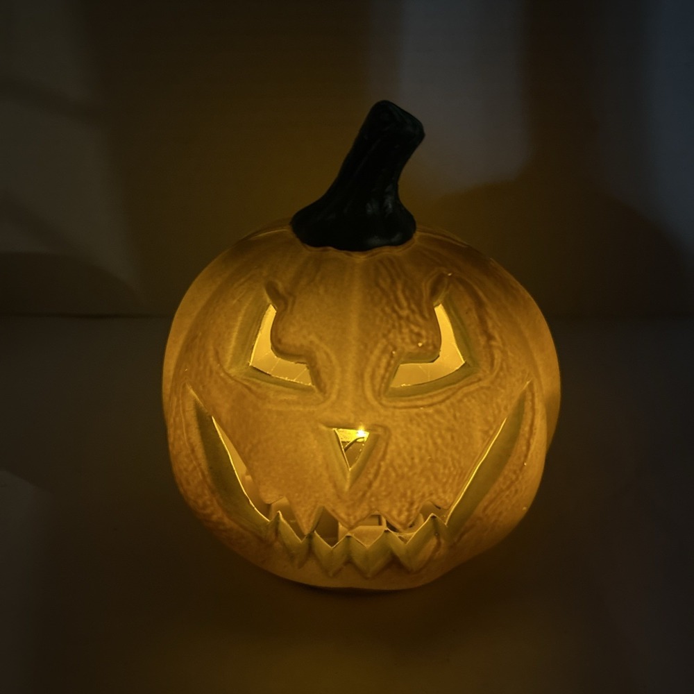 Vintage Gemmy Small Light Up Pumpkin Fall Decor Halloween